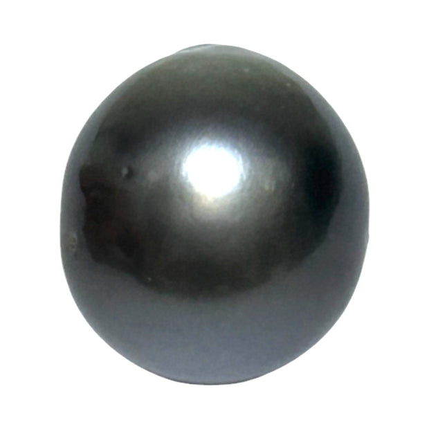 Egg Round 29 Carat 15.4 x 17mm Tahitian Sea Peacock Gray Blue Pearl