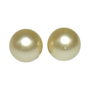 A Pair 36 Carat Round 13.4mm Natural Pale Gold South Sea Pearl