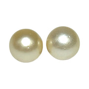 A Pair 36 Carat Round 13.4mm Natural Pale Gold South Sea Pearl