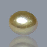 Oval Egg 12.5 x 14.7mm Lavender Purple Gold Keshi Pearl Un-Drilled