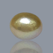 Oval Egg 12.5 x 14.7mm Lavender Purple Gold Keshi Pearl Un-Drilled