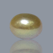 Oval Egg 12.5 x 14.7mm Lavender Purple Gold Keshi Pearl Un-Drilled