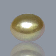 Oval Egg 12.5 x 14.7mm Lavender Purple Gold Keshi Pearl Un-Drilled