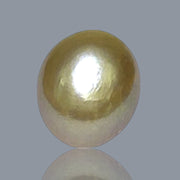 Oval Egg 12.5 x 14.7mm Lavender Purple Gold Keshi Pearl Un-Drilled