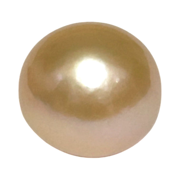 Giant 14.8 x 15.9mm Peach Pink Round Edison Un-Drilled Pearl Loose