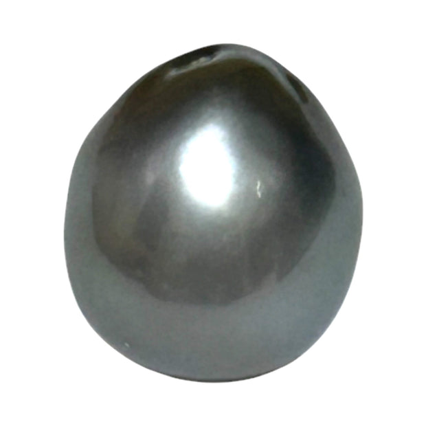 Resinating 11.8 x 13.2mm 12.8 Carats Tahitian Peacock Steel Grey Pearl