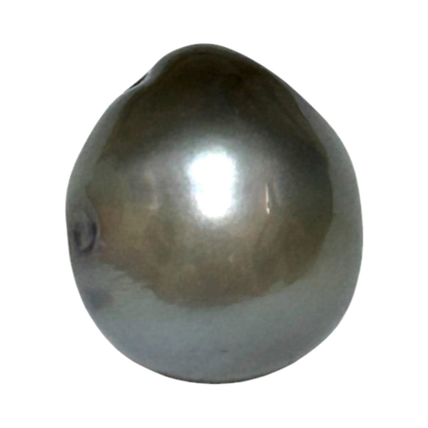 Resinating 11.8 x 13.2mm 12.8 Carats Tahitian Peacock Steel Grey Pearl