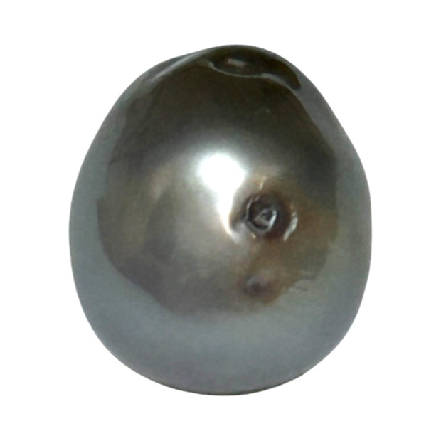 Resinating 11.8 x 13.2mm 12.8 Carats Tahitian Peacock Steel Grey Pearl