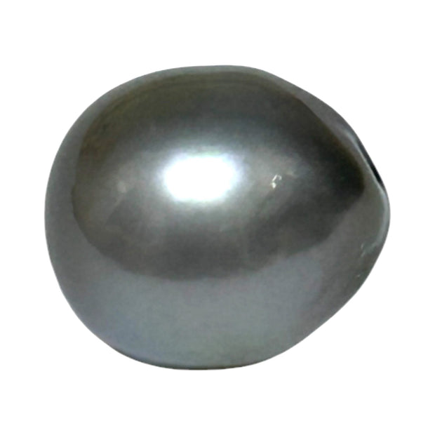 Resinating 11.8 x 13.2mm 12.8 Carats Tahitian Peacock Steel Grey Pearl