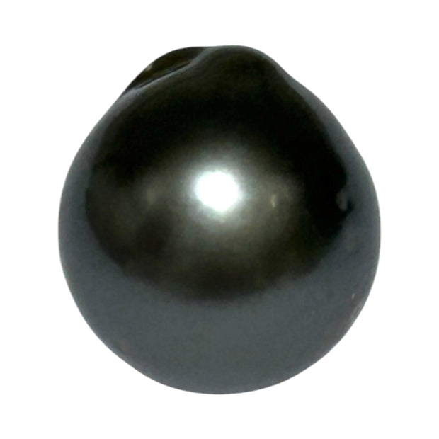 Monumental 13.2 x 14.5mm 17.3 Carat Tahitian Natural Black Green Pearl