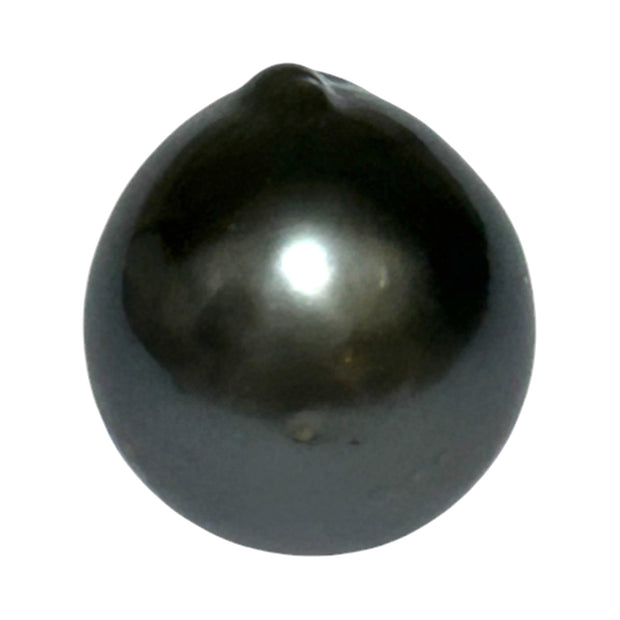 Monumental 13.2 x 14.5mm 17.3 Carat Tahitian Natural Black Green Pearl