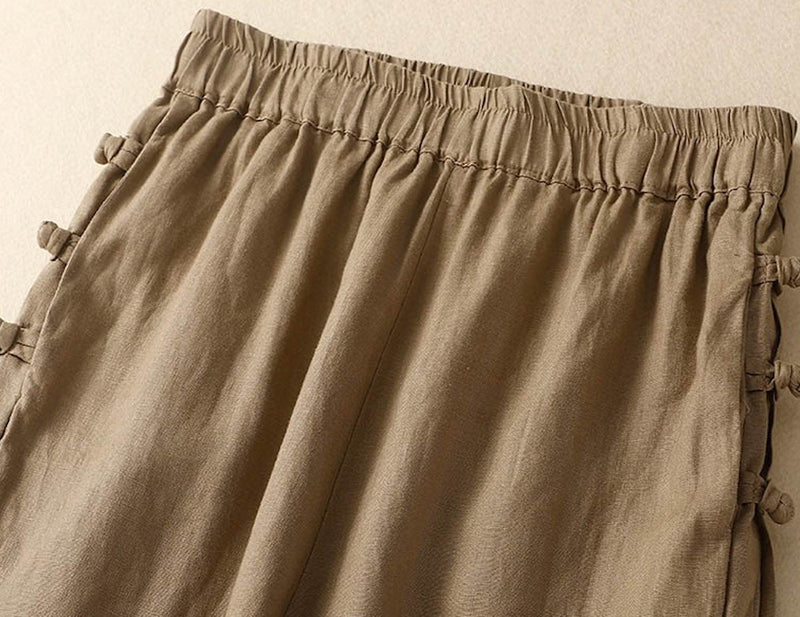 3 Colors One Oversized Women's Casual 100% Cotton Linen Pants