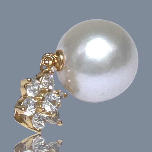 Fabulous Round 10.5 - 11mm Edison Natural White Pearl Sterling Pendant