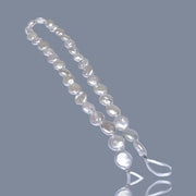 Gorgeous 10.5 - 11mm Jumbo Oval Round White Cultured FW Pearl 16" Strand