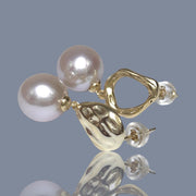 Fantastic 10.6 - 10.8mm Baby Pink Round Edison Cultured Pearl Earrings - Elegant and Luxurious Fine Jewelry for Women