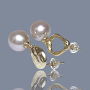 Fantastic 10.6 - 10.8mm Baby Pink Round Edison Cultured Pearl Earrings - Elegant and Luxurious Fine Jewelry for Women