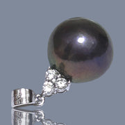 Fabulous 10.8 - 11mm Edison Round Purple Black Pinkish Pearl Pendant