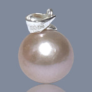 Classy 11 - 11.5mm Edison Peach Pink Round Cultured Pearl Pendant