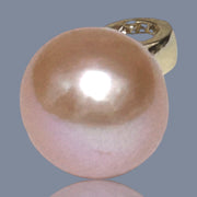 Handmade 11mm Edison Natural Peach Rose Pink Round Pearl Pendant