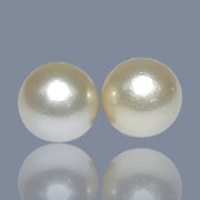 A Pair 42 Carat Round 14.2mm Natural Pale Gold South Sea Pearl Loose