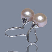 Stunning 11.5 - 12mm Purple Pink Edison Round Pearl Dangle Earrings