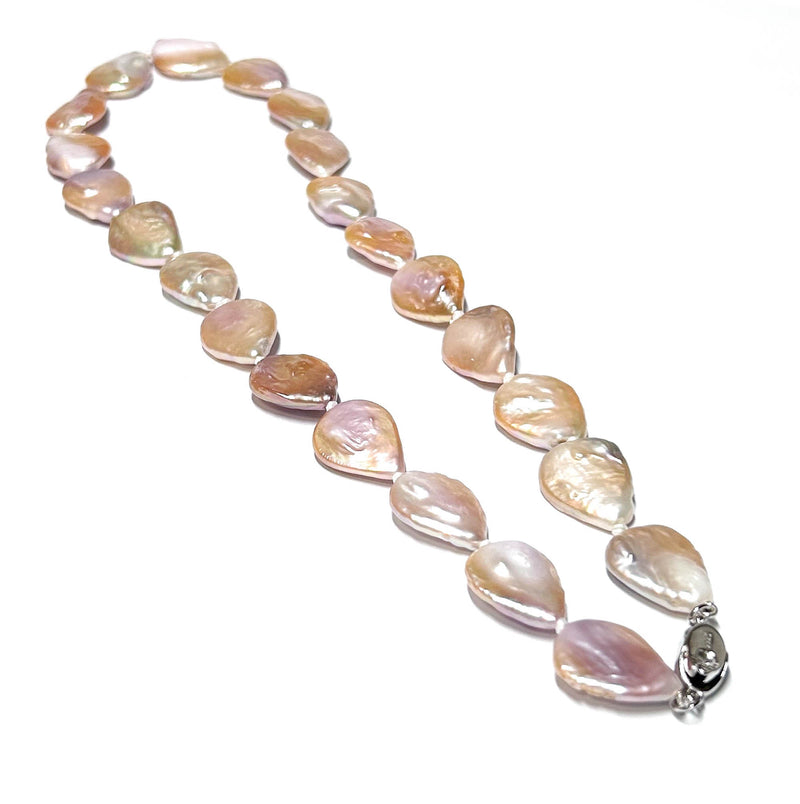 Stunning 13.5 x 18mm Jumbo Pear Peach Gold Cultured Pearl 18" Necklace