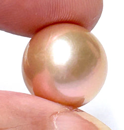 Top Quality Edison Round Peach Pink Un-Drilled Pearl from 11.6 to 13.7mm