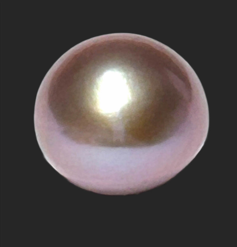 Oval Round 12.8 x 13.8mm Ediso Natural Lavender Purple Pearl Loose