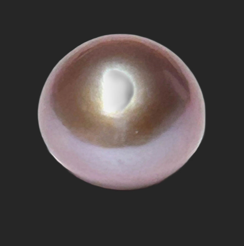 Oval Round 12.8 x 13.8mm Ediso Natural Lavender Purple Pearl Loose