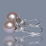 Elegant 11 - 11.5mm Purple Lavender Pink Edison Pearl Dangle Earrings