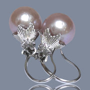 Elegant 11 - 11.5mm Purple Lavender Pink Edison Pearl Dangle Earrings