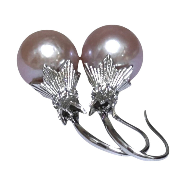 Elegant 11 - 11.5mm Purple Lavender Pink Edison Pearl Dangle Earrings