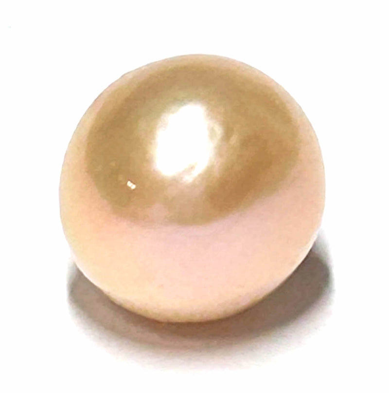Oval Round 11.5 x 12mm Edison Peach Pink Cultured Pearl Pendant