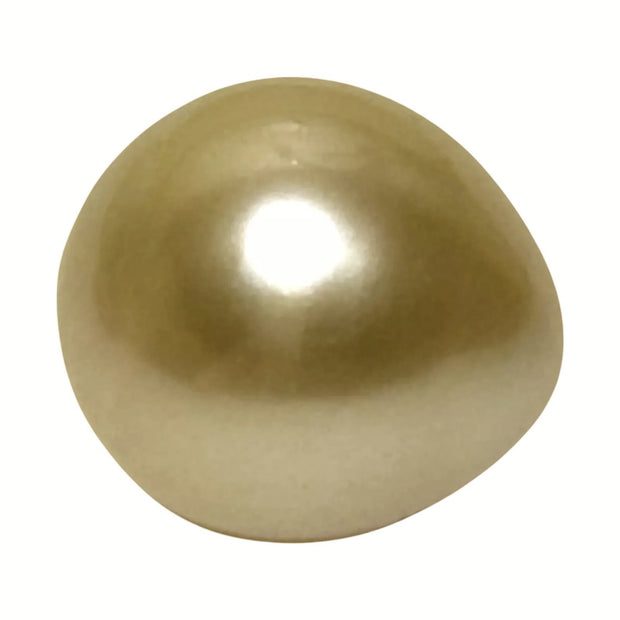 Silky 13.4 x 14.7mm 18 Carats Natural Gold South Sea Loose Pearl