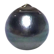 Round 15mm 24.8 Carat Tahitian Sea Natural Gray Blue Pearl Un-Drilled