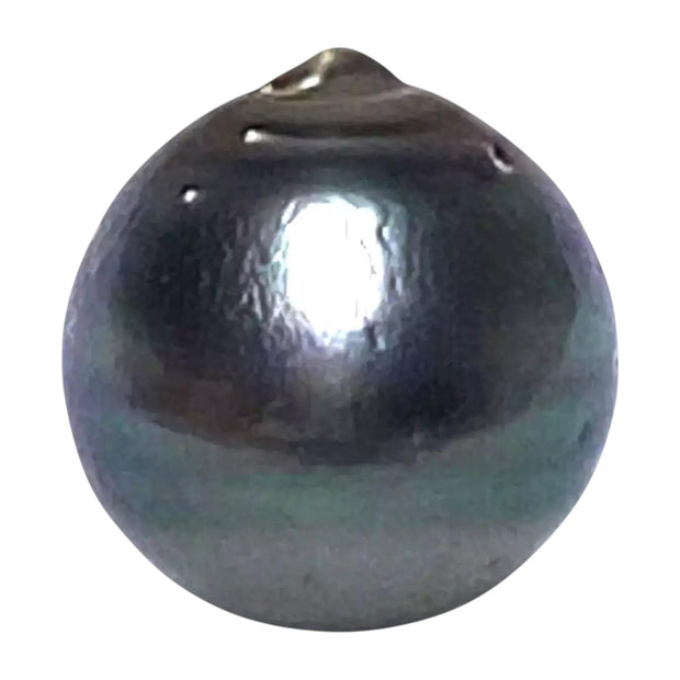 Round 15mm 24.8 Carat Tahitian Sea Natural Gray Blue Pearl Un-Drilled