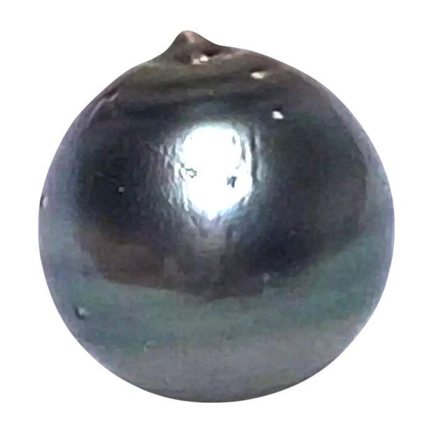 Round 15mm 24.8 Carat Tahitian Sea Natural Gray Blue Pearl Un-Drilled