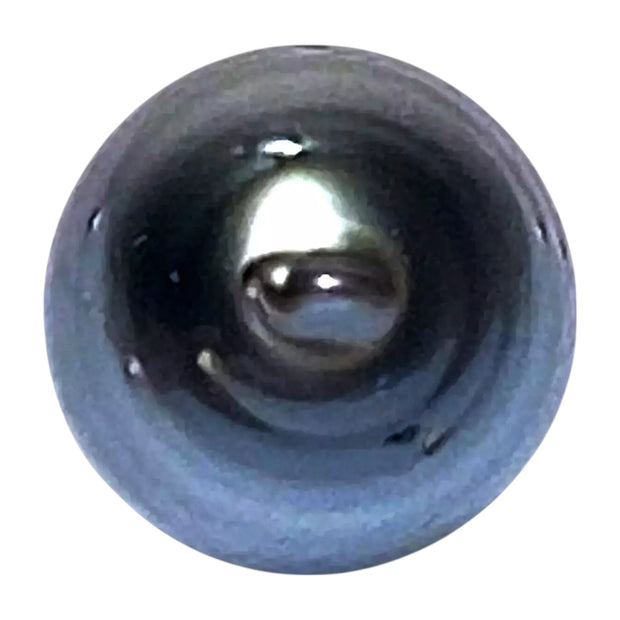 Round 15mm 24.8 Carat Tahitian Sea Natural Gray Blue Pearl Un-Drilled