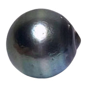 Round 15mm 24.8 Carat Tahitian Sea Natural Gray Blue Pearl Un-Drilled