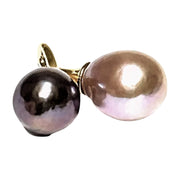 Oval Round 9.5-12.6mm Edison Purple Black Cultured Double Pearl Pendant – Elegant Jewelry