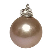 Classy 11 - 11.5mm Edison Peach Pink Round Cultured Pearl Pendant