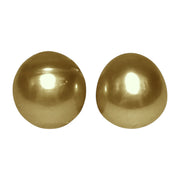 Unique A Pair 11 x 11.5mm 20.3 Carat Deep Gold Philippines Sea Pearls