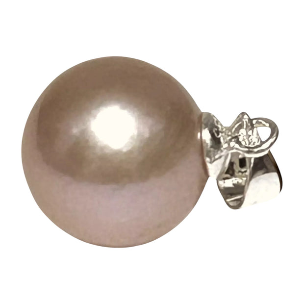 Classy 11 - 11.5mm Edison Peach Pink Round Cultured Pearl Pendant