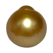 Giant Oval 14.6 x 15.2mm 22.4 Carats Deep Gold South Sea Loose Pearl