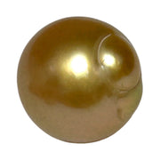 Giant Oval 14.6 x 15.2mm 22.4 Carats Deep Gold South Sea Loose Pearl