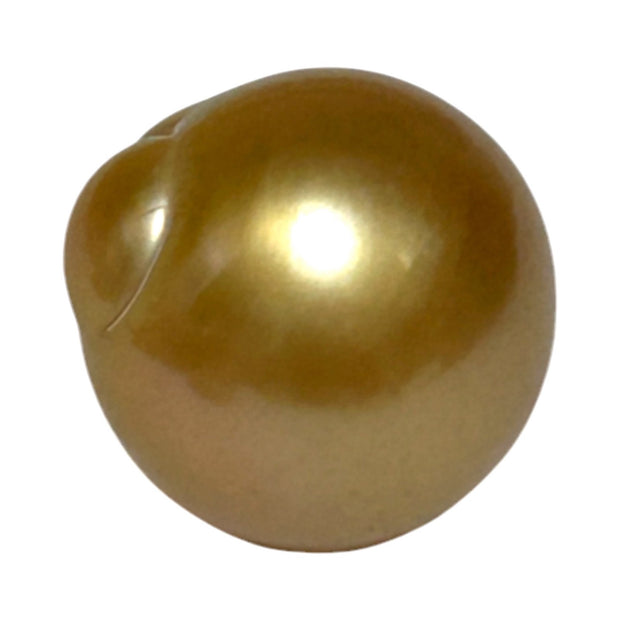 Giant Oval 14.6 x 15.2mm 22.4 Carats Deep Gold South Sea Loose Pearl