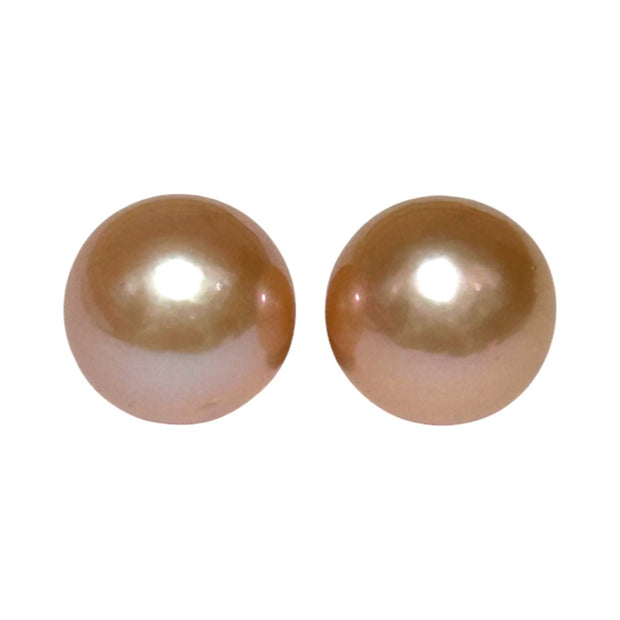 A Pair of 5A Grades 31.2mm Carat 12.8 Purple Peach Round Edison Pearls