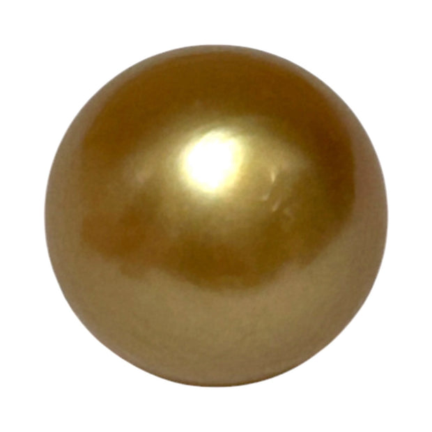 Giant Oval 14.6 x 15.2mm 22.4 Carats Deep Gold South Sea Loose Pearl