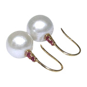 Best Gift Round 10.0mm White Edison Cultured Pearl Dangle Hook Earrings