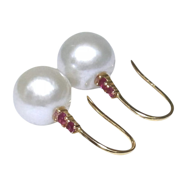 Best Gift Round 10.0mm White Edison Cultured Pearl Dangle Hook Earrings